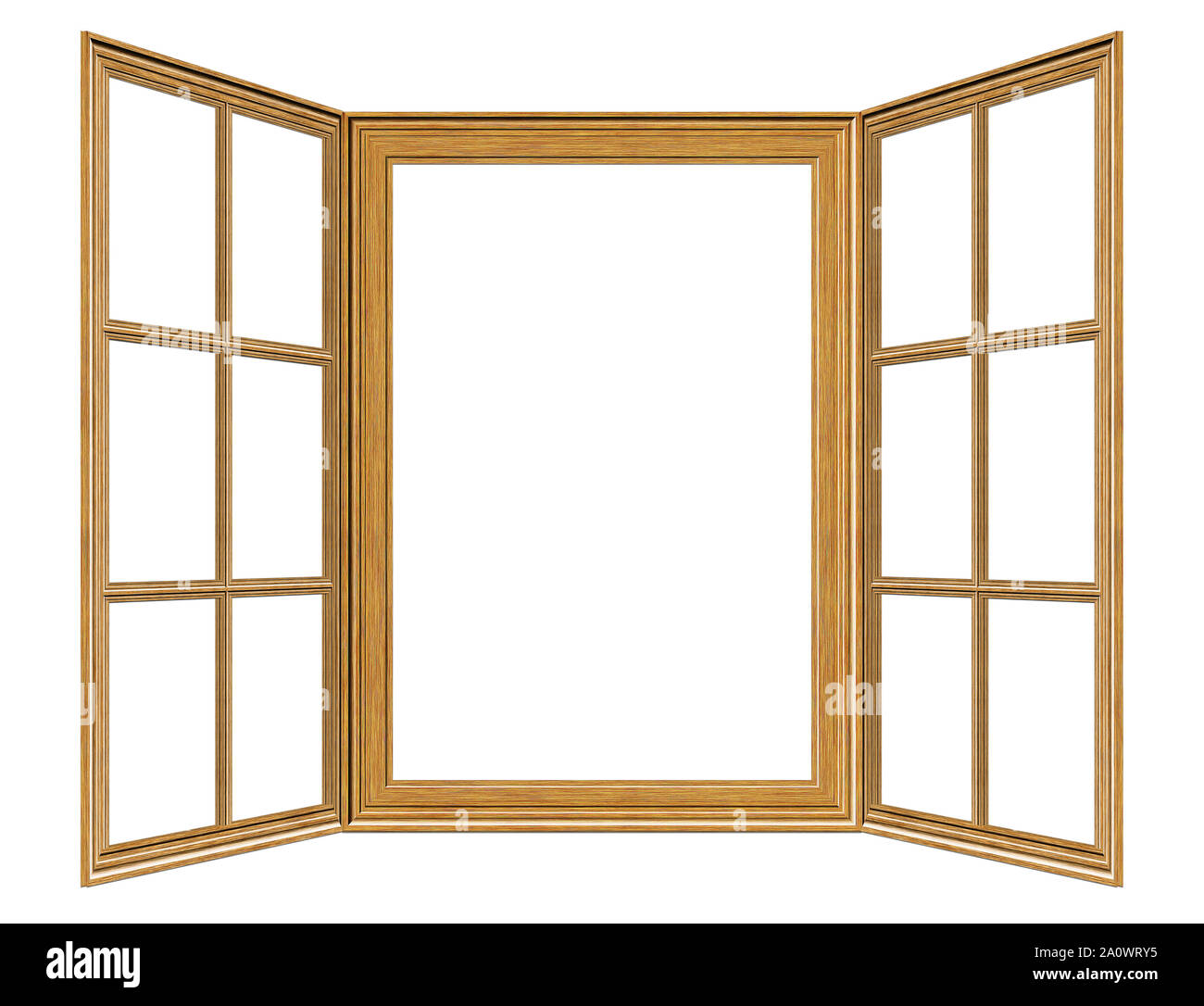 Old Grunge Wooden Window Frame Illustration On White Background Stock Photo Alamy