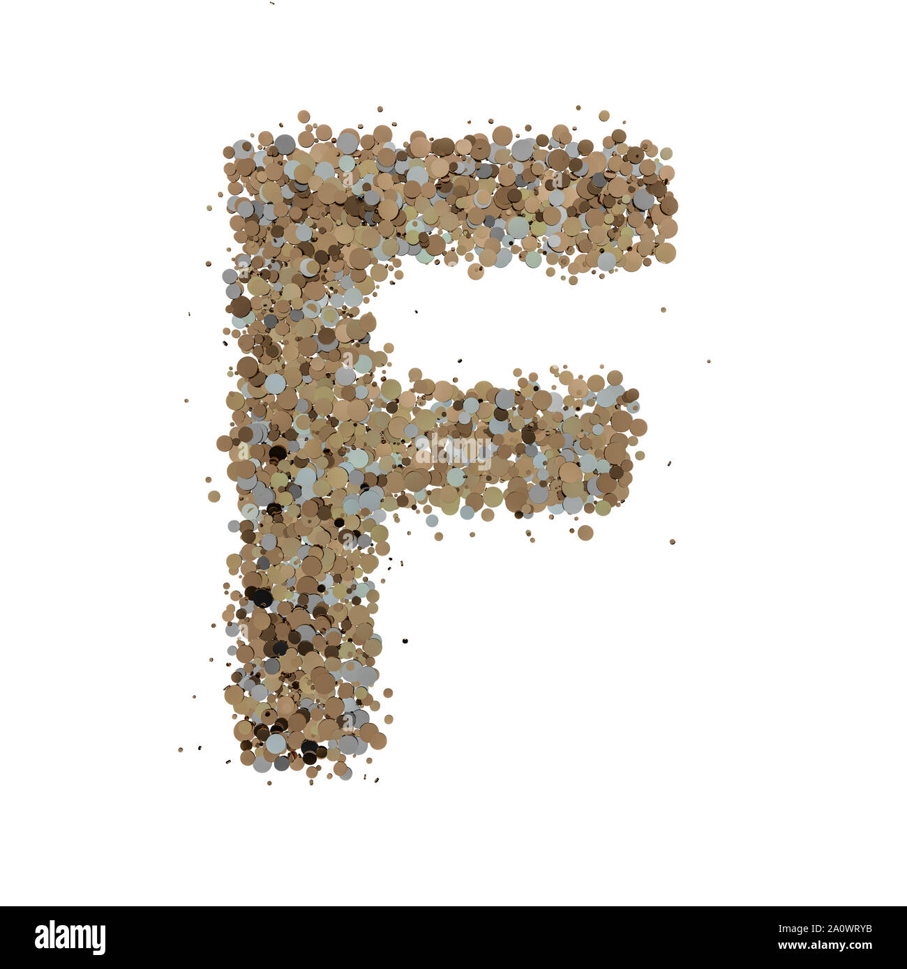 Light gold letter F on the background. 3D rendering Stock Photo - Alamy