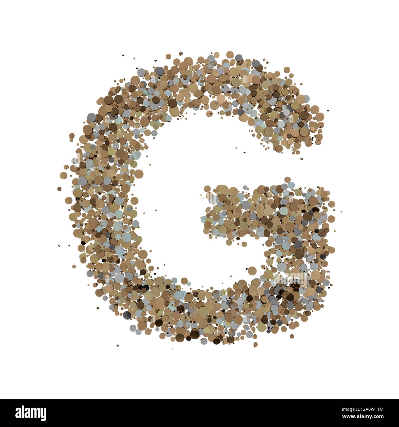Light gold letter G on the background. 3D rendering Stock Photo - Alamy