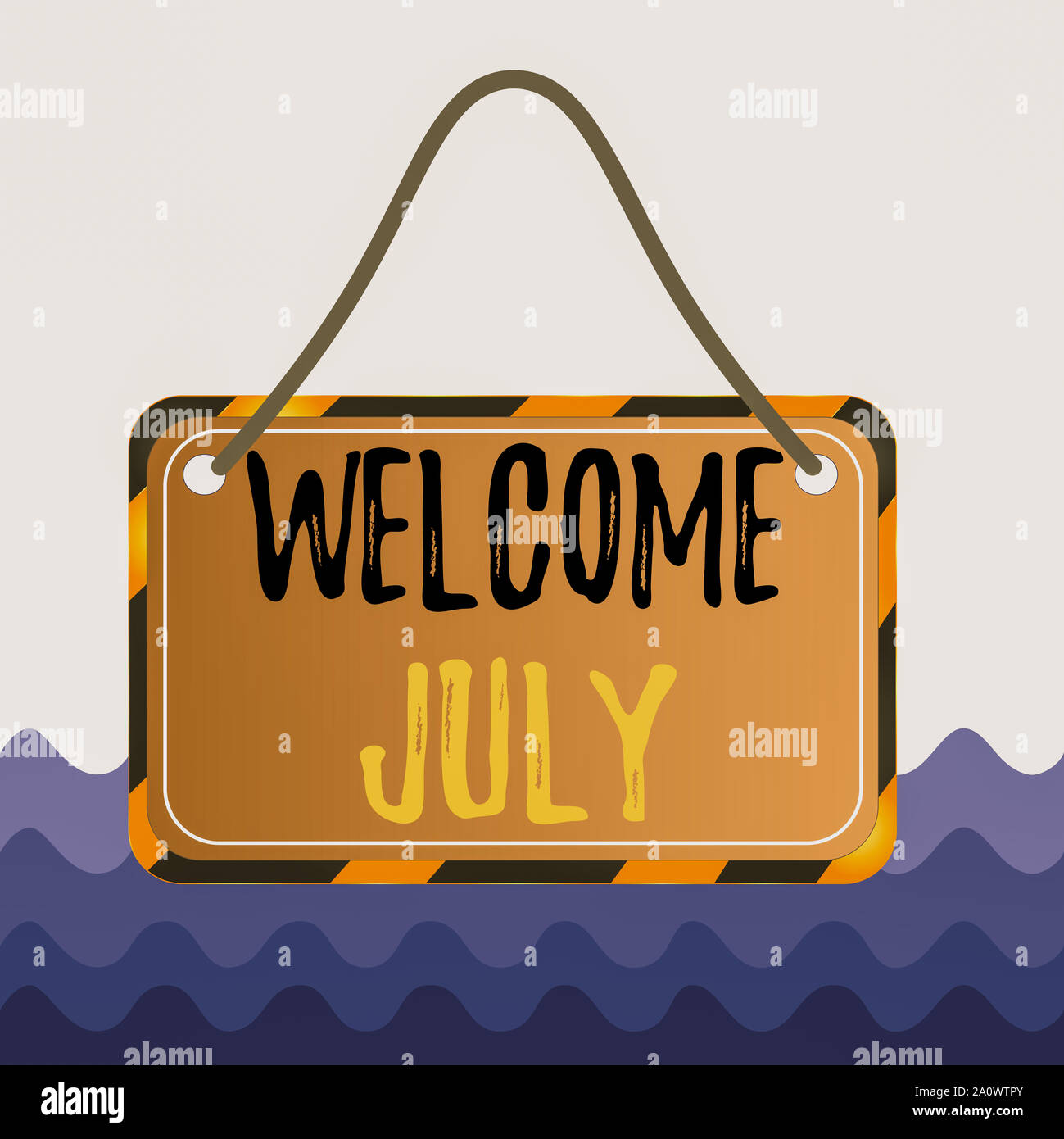 Conceptual hand writing showing Welcome July. Concept meaning Calendar 