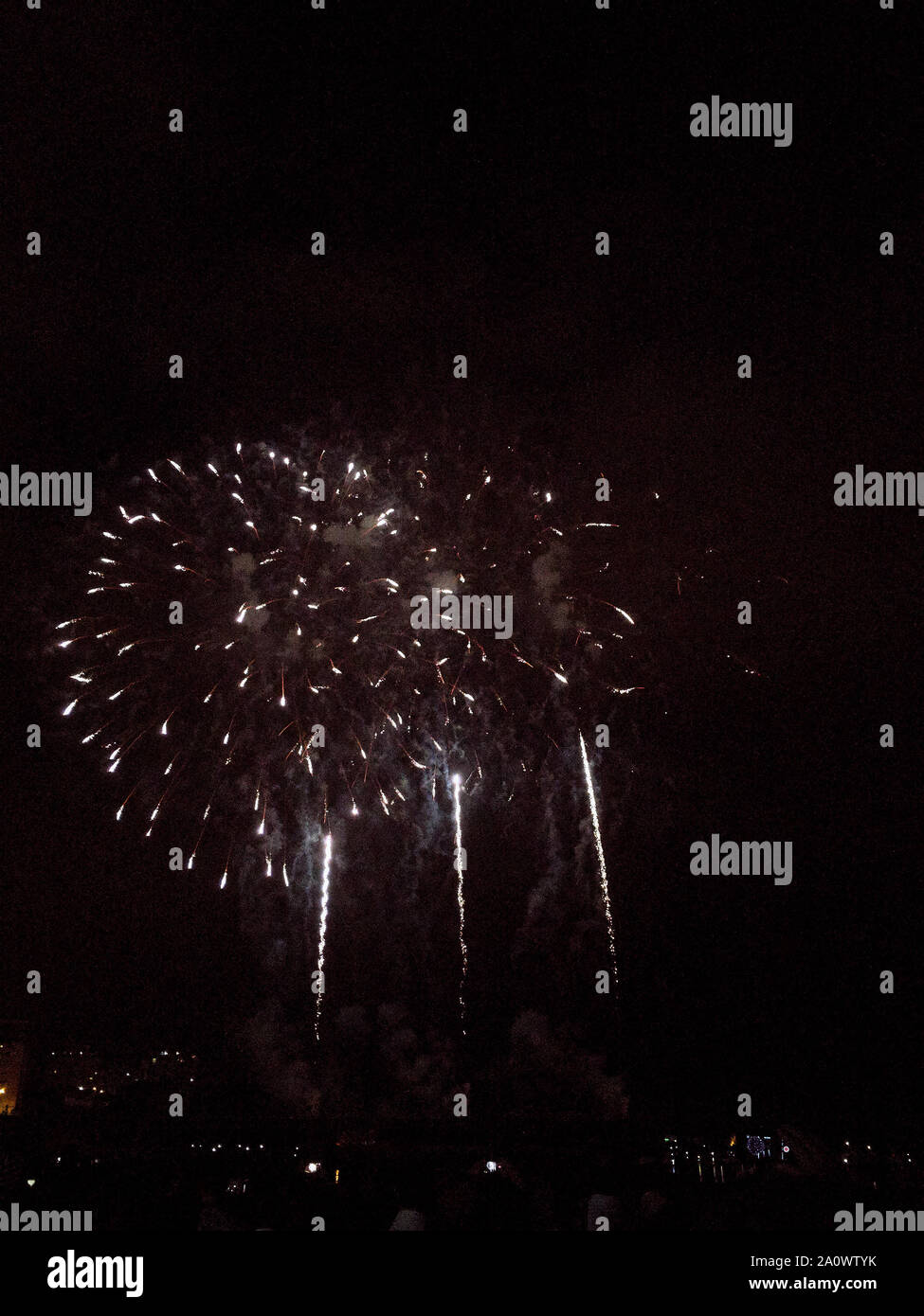 Fireworks on a black sky Stock Photo
