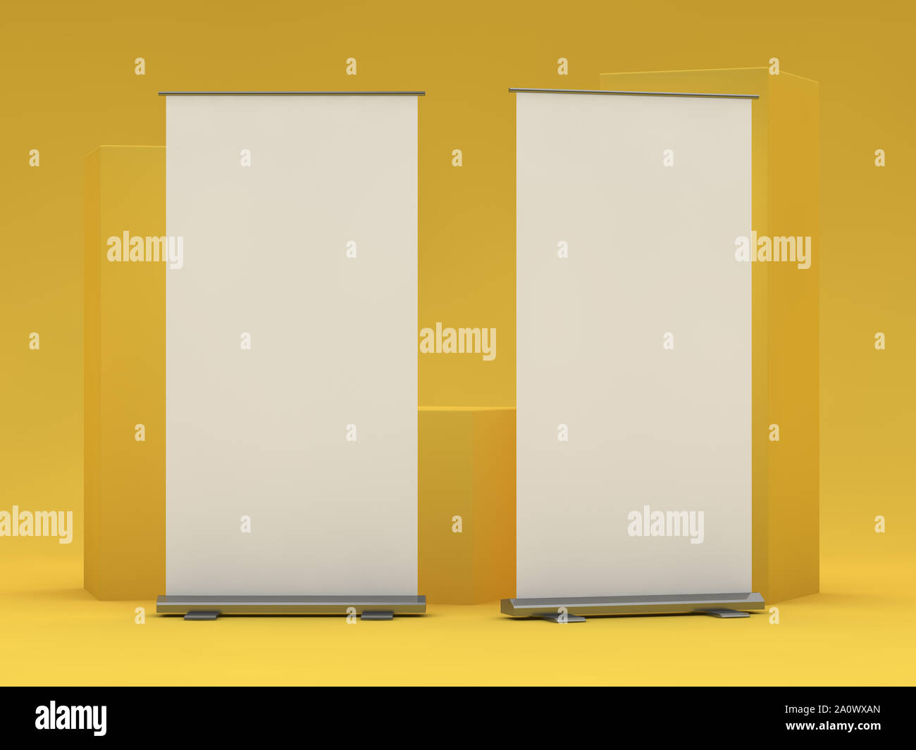 Download Blank Roll Up Banner Display Template Mockup 3d Rendering Stock Photo Alamy PSD Mockup Templates