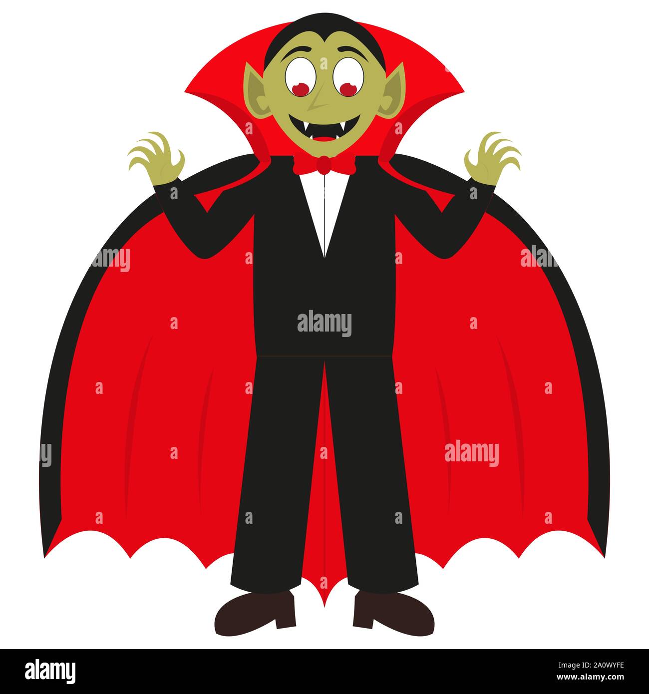 Cartoon vampire on a white background Stock Vector