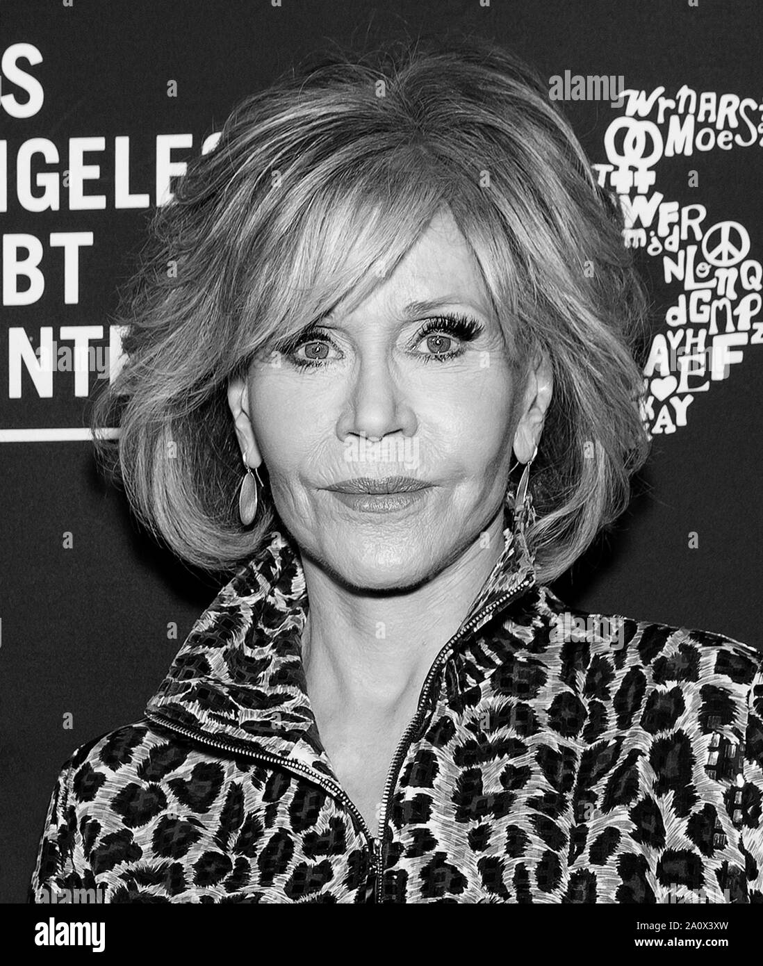 Los Angeles, CA - Sept 21, 2019: Jane Fonda attends the Los Angeles LGBT Center's Gold Anniversary Vanguard Celebration "Hearts Of Gold" at The Greek Stock Photo