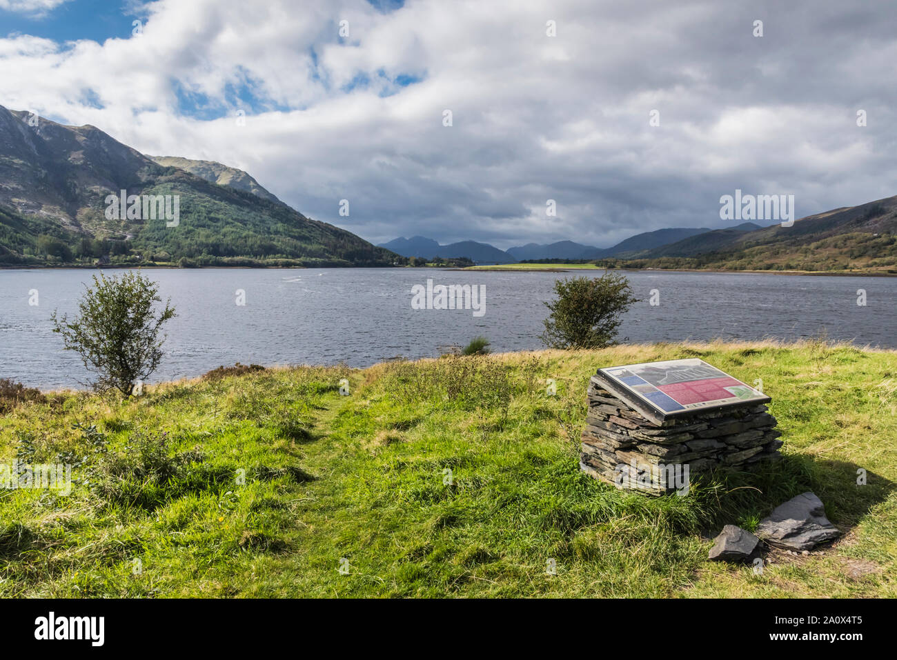 Loch Leven waters at Kinlochleven in the central Scottish Highlands at the foot of the famous Glencoe valley and gateway to Fort William & far north Stock Photo