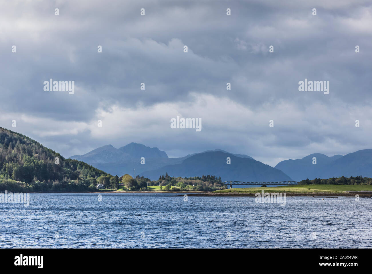 Loch Leven waters at Kinlochleven in the central Scottish Highlands at the foot of the famous Glencoe valley and gateway to Fort William & far north Stock Photo