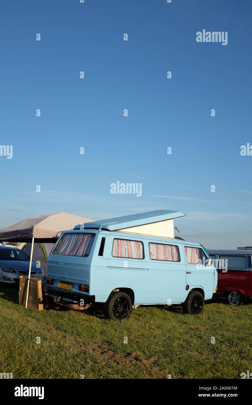 September 2019 - Classic Volkswagen camper van in the overnight camping ...