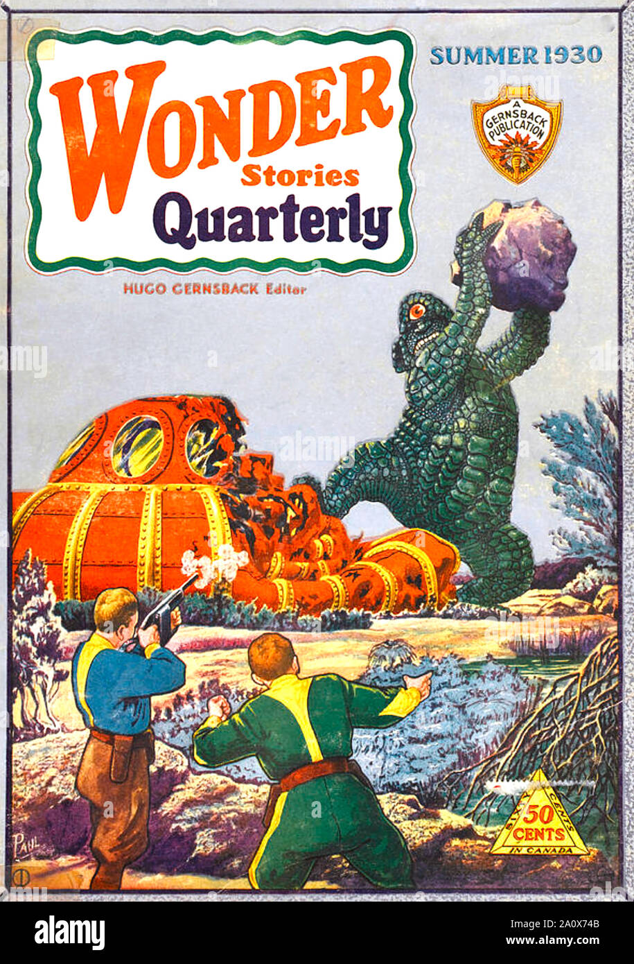 WONDER STORIES American sci-fi magazine about 1930 Stock Photo - Alamy