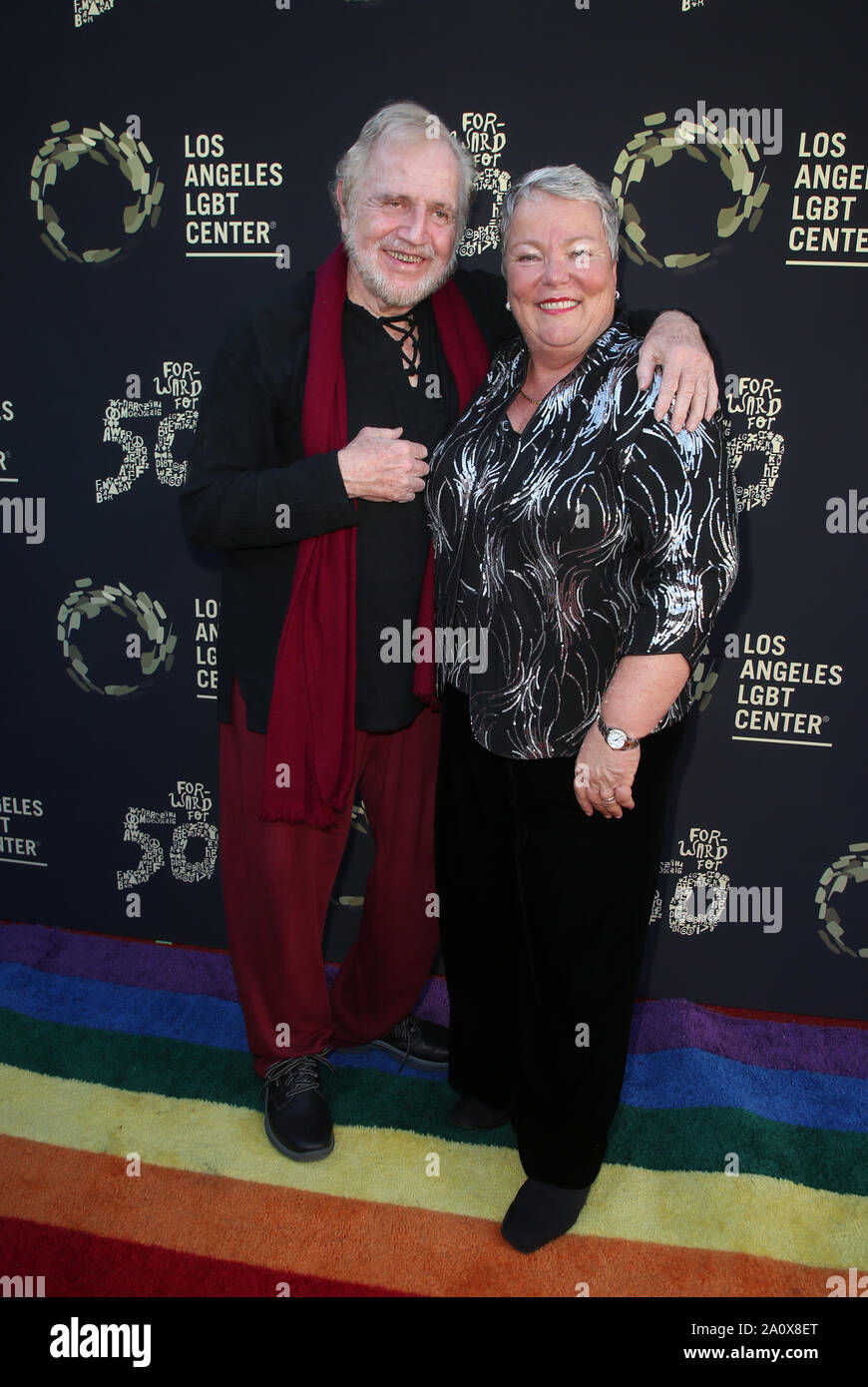 LOS ANGELES, CA - SEPTEMBER 21: John Platania, Lorri Jean, at Los Angeles LGBT Center's Gold Anniversary Vanguard Celebration 'Hearts Of Gold' at The Greek Theatre in Los Angeles, California on September 21, 2019. Credit: Faye Sadou/MediaPunch Stock Photo