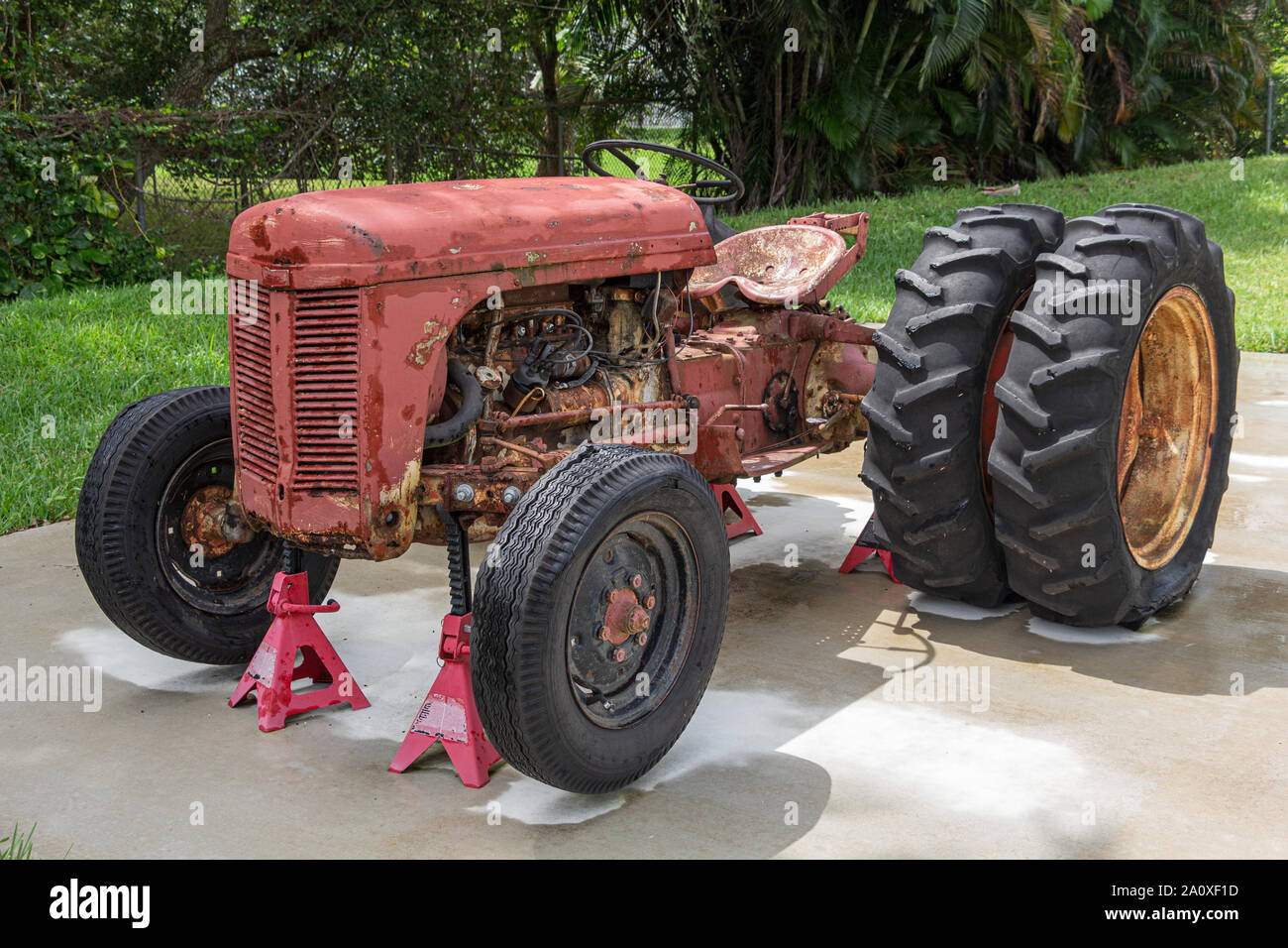 Vintage Ferguson tractor, rusted and weathered Davie, Florida, USA