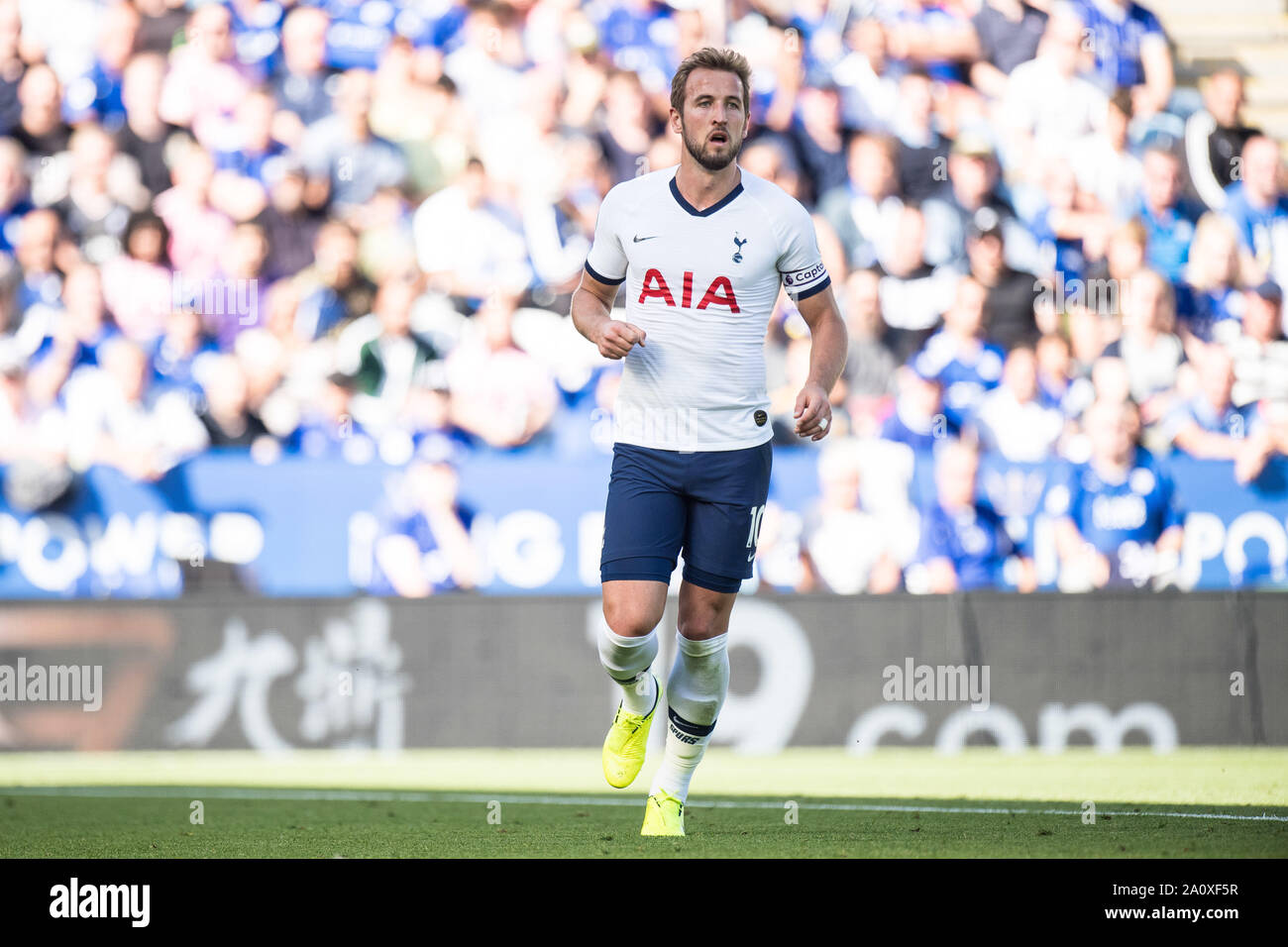 LEICESTER, ENGLAND - SEPTEMBER 21: Harry Kane of Tottenham Hotspur during the Premier League match between Leicester City and Tottenham Hotspur at The King Power Stadium on September 21, 2019 in Leicester, United Kingdom. (Photo by Sebastian Frej/MB Media) Stock Photo