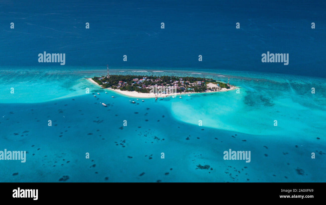 Isle of paradise in Indian Ocean Stock Photo