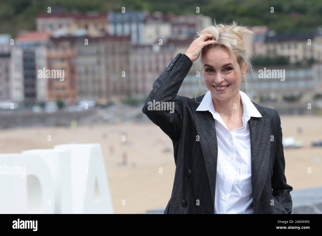 San Sebastian, Spain. 22nd Sep, 2019. San Sebastian, Spain, 22/09/2019.- "Das Vorspiel" film in official section at San Sebastián International Film Festival 67 editionPhotocall of " Das Vorspiel" Nina Hoss actrisess Credit: Juan Carlos Rojas/Picture Alliance. | usage worldwide/dpa/Alamy Live News Stock Photo