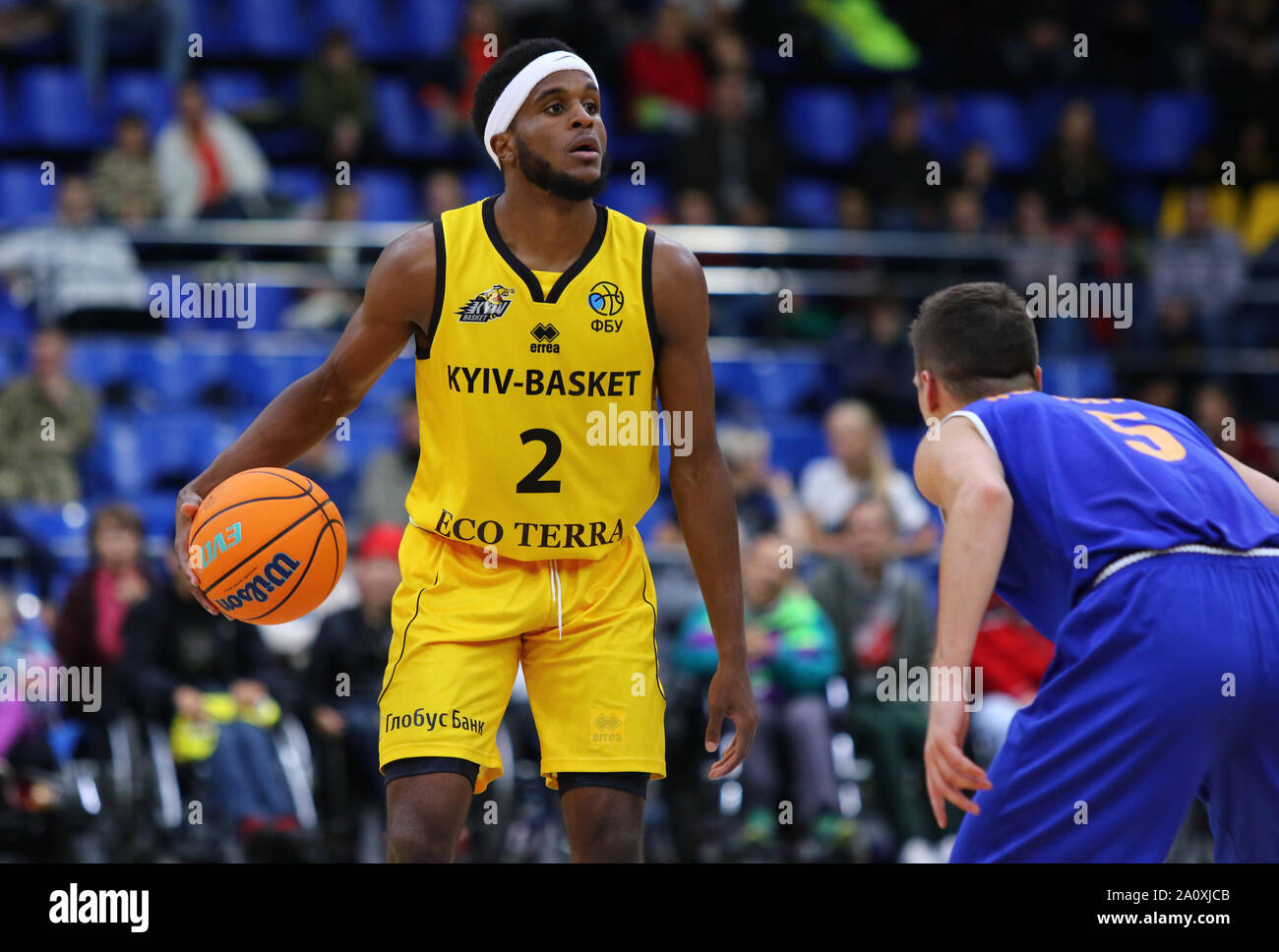 KYIV, UKRAINE - SEPTEMBER 20, 2019: Kasey Shepherd of BC Kyiv Basket in  action during the FIBA