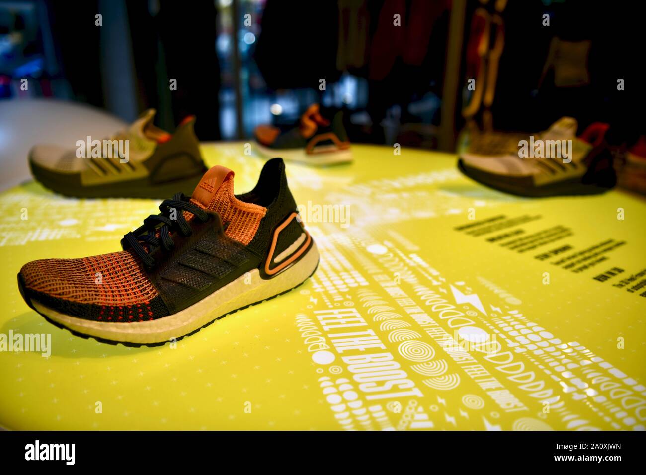 Adidas running shoes Stock Photo