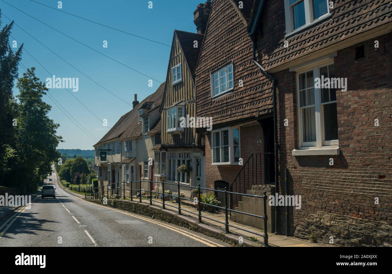 Street view of the ancient village of Staplehurst, Kent, UK Stock Photo