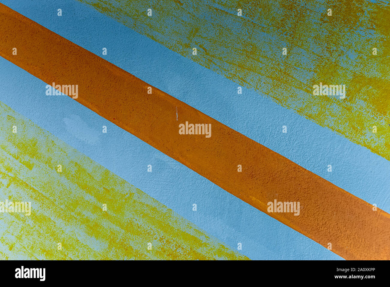Various stripes painted with paint on the wall Stock Photo