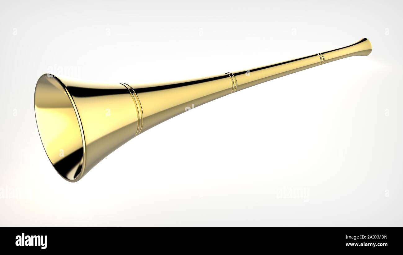 Trumpet Vuvuzela Horn Golden Revelation Stock Photo Alamy