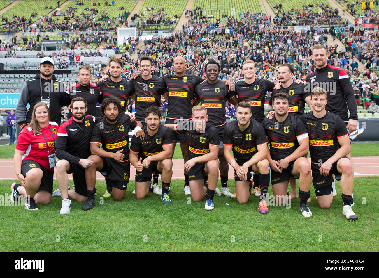 Munich, Germany. 22nd Sep, 2019. Oktoberfest Sevens Rugby Tournament in Munich on 21 and 22 September 2019. Credit: Juergen Kessler/Kessler-Sportfotografie/dpa/Alamy Live News Stock Photo