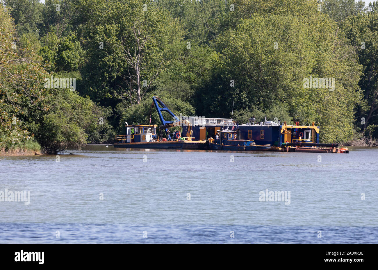 Dredging on the Western Erie Canal, New York Stock Photo