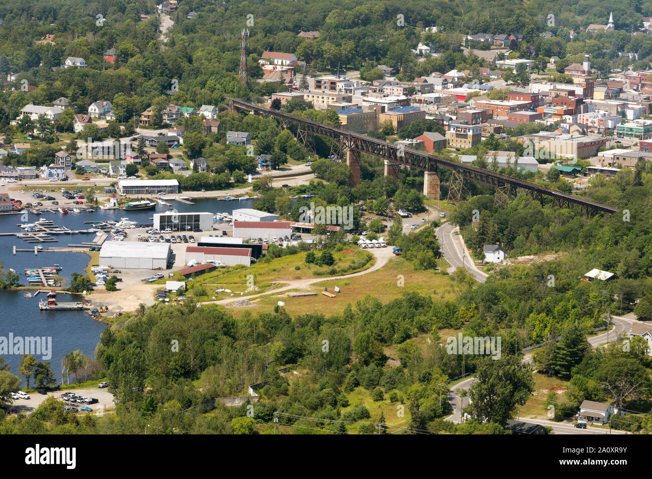Parry Sound from the air Stock Photo