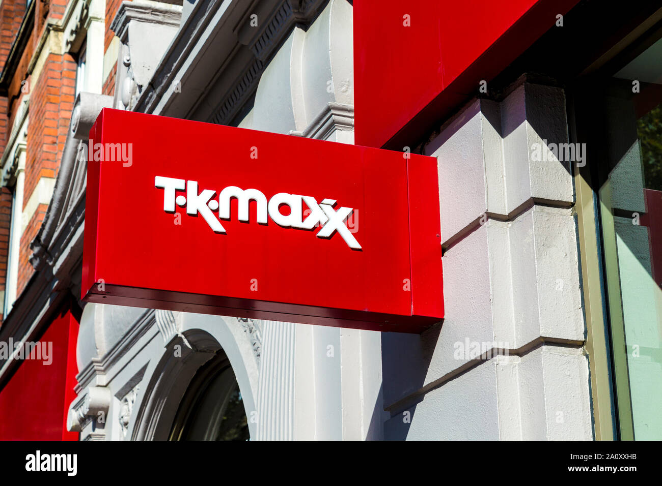 Sign for TK Maxx, London, UK (Tottemham Court Road) Stock Photo