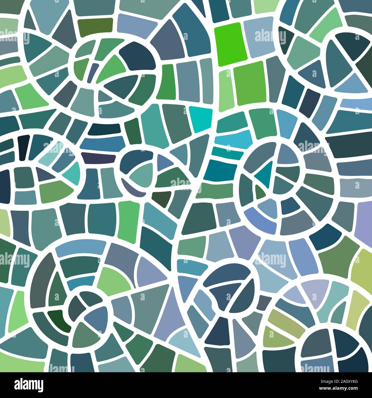 abstract vector stained-glass mosaic background - green and blue Stock ...