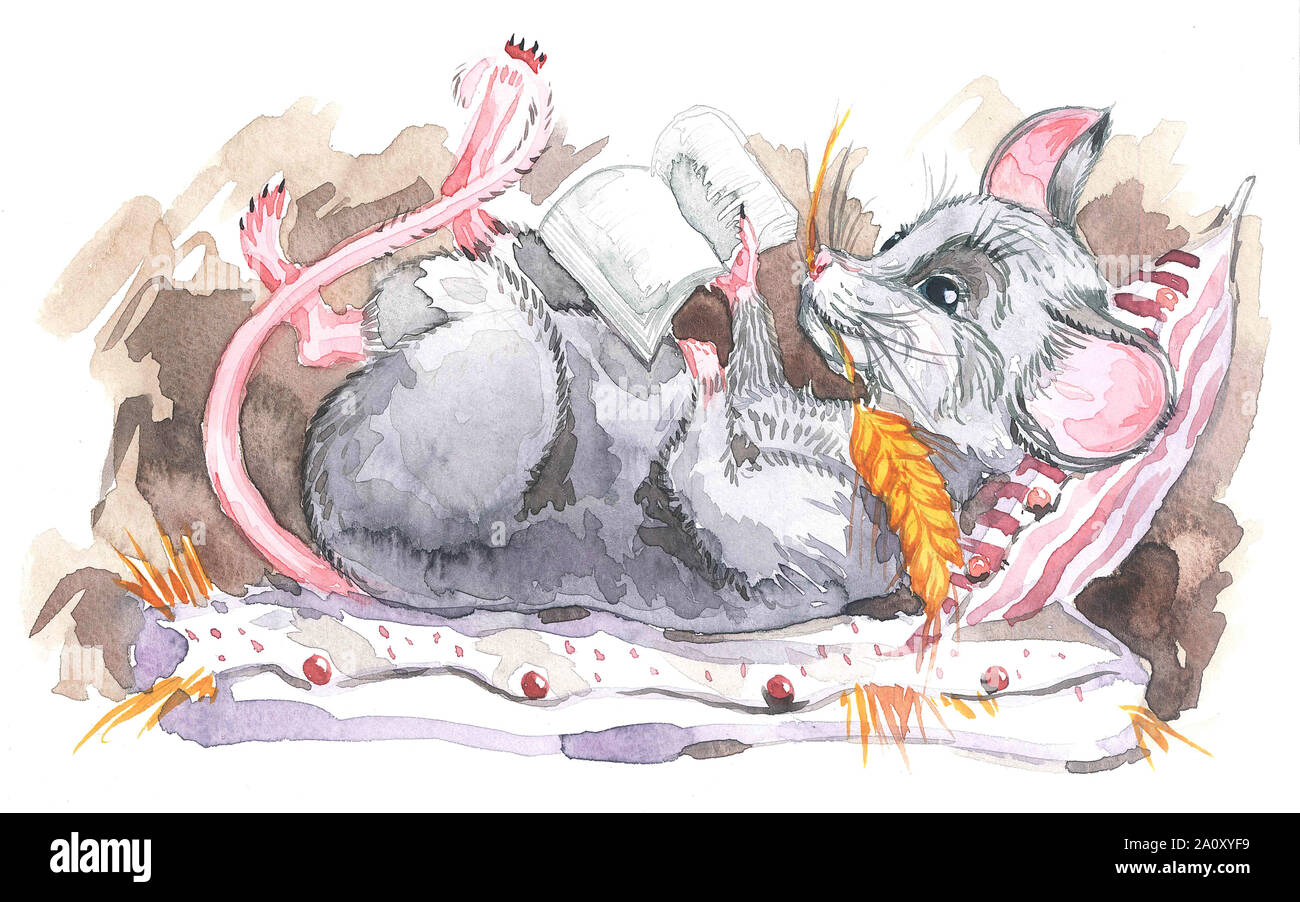 The Rat King Watercolor Art Print Cute Animal Art 