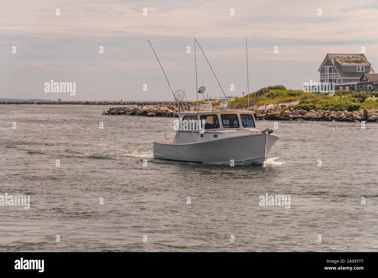 Commercial Lobster fishing boat Point Judith Rhode Island USA Stock