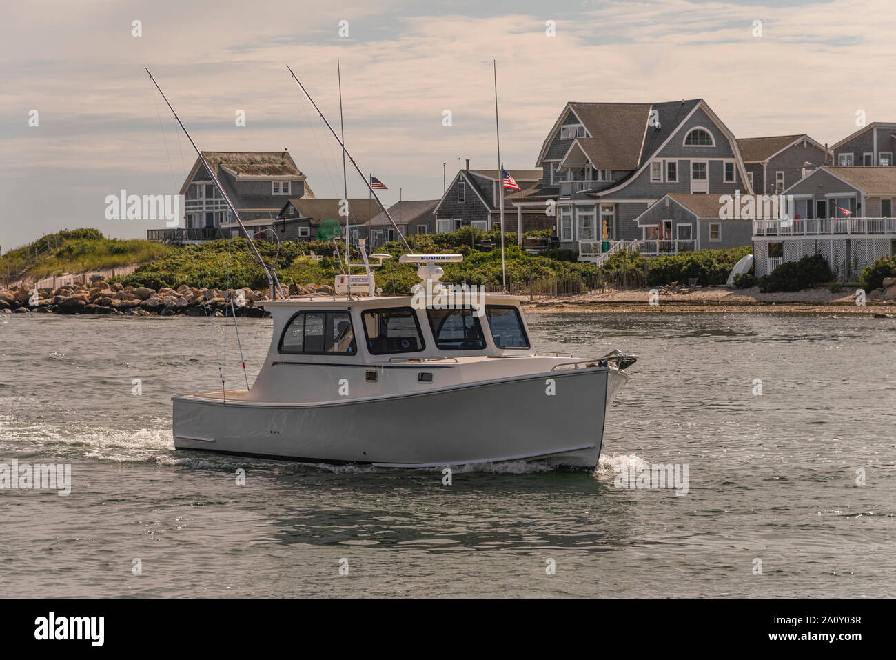 Commercial Lobster fishing boat Point Judith Rhode Island USA Stock