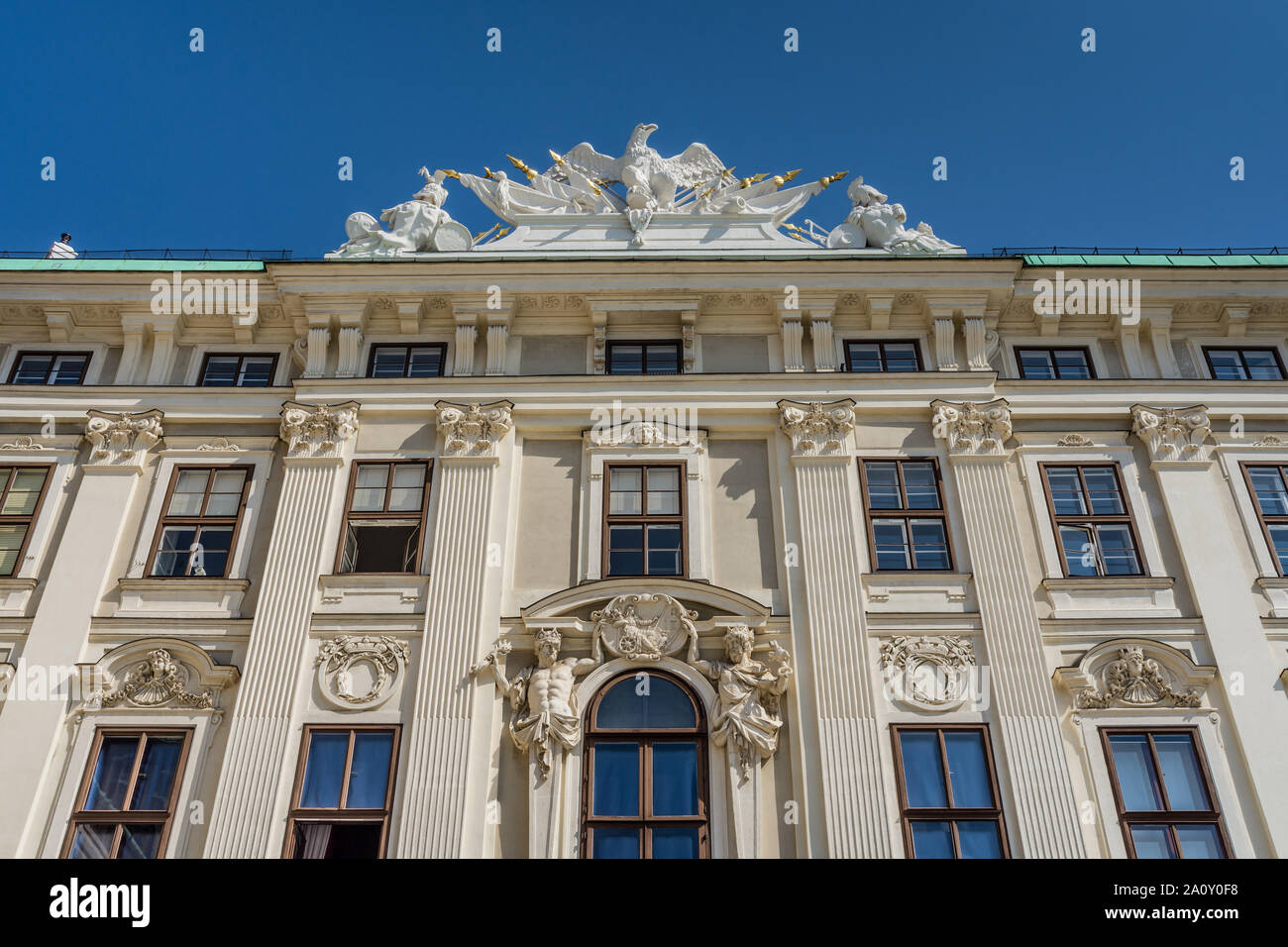 Ornate architecture in the inner courtyard of the Hofburg Palace, Vienna, Austria. Stock Photo