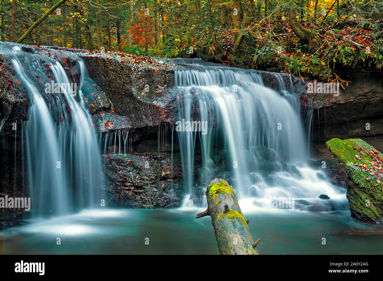 Waterfall in the Struempfbachtal in Baden-Wuerttemberg Germany Stock Photo