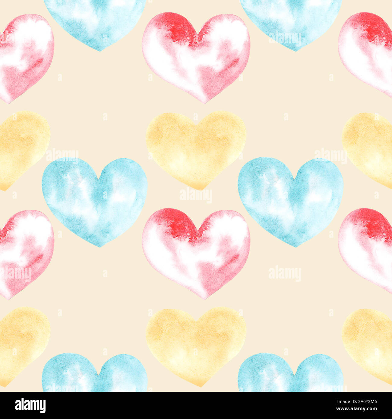 Illustration of a watercolor drawing seamless pattern of shapes of ...