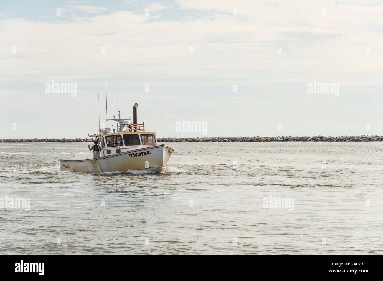 Commercial Lobster fishing boat Point Judith Rhode Island USA Stock