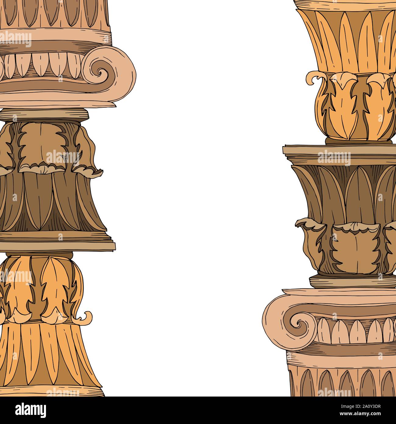 Vector Antique greek columns. Black and white engraved ink art. Frame border  ornament square on white background Stock Vector Image & Art - Alamy