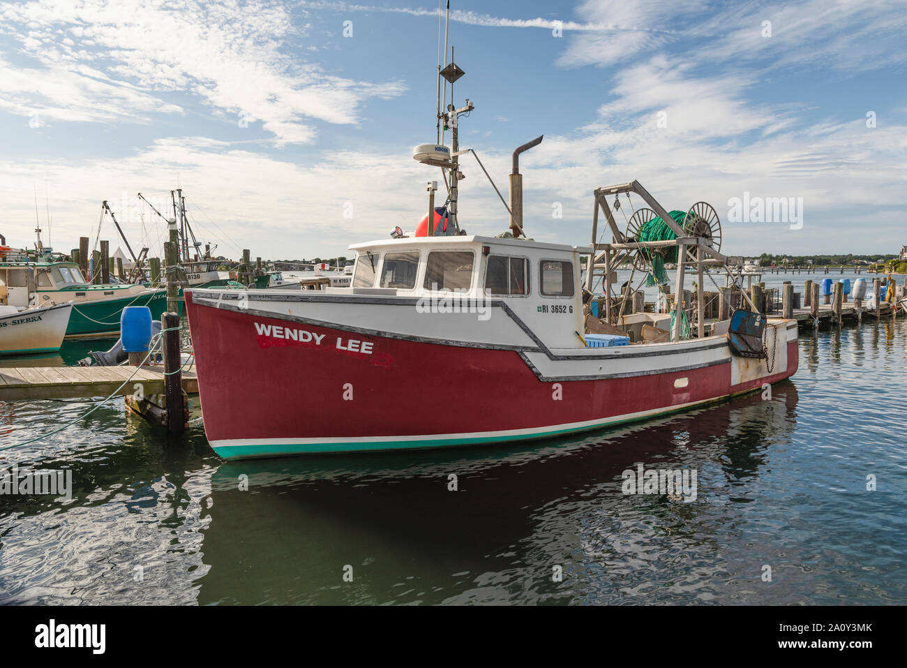 New England Fishing Trawler in Point Judith Rhode Island USA Stock
