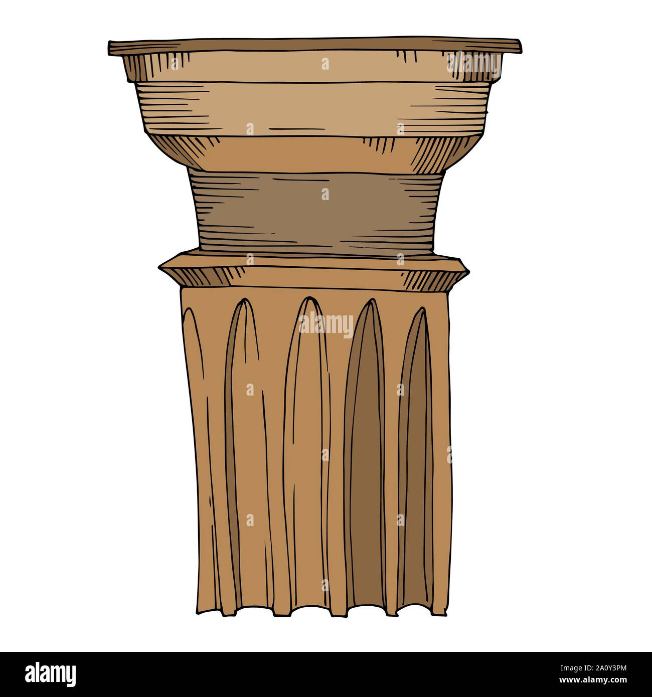 Vector Antique greek columns. Black and white engraved ink art ...