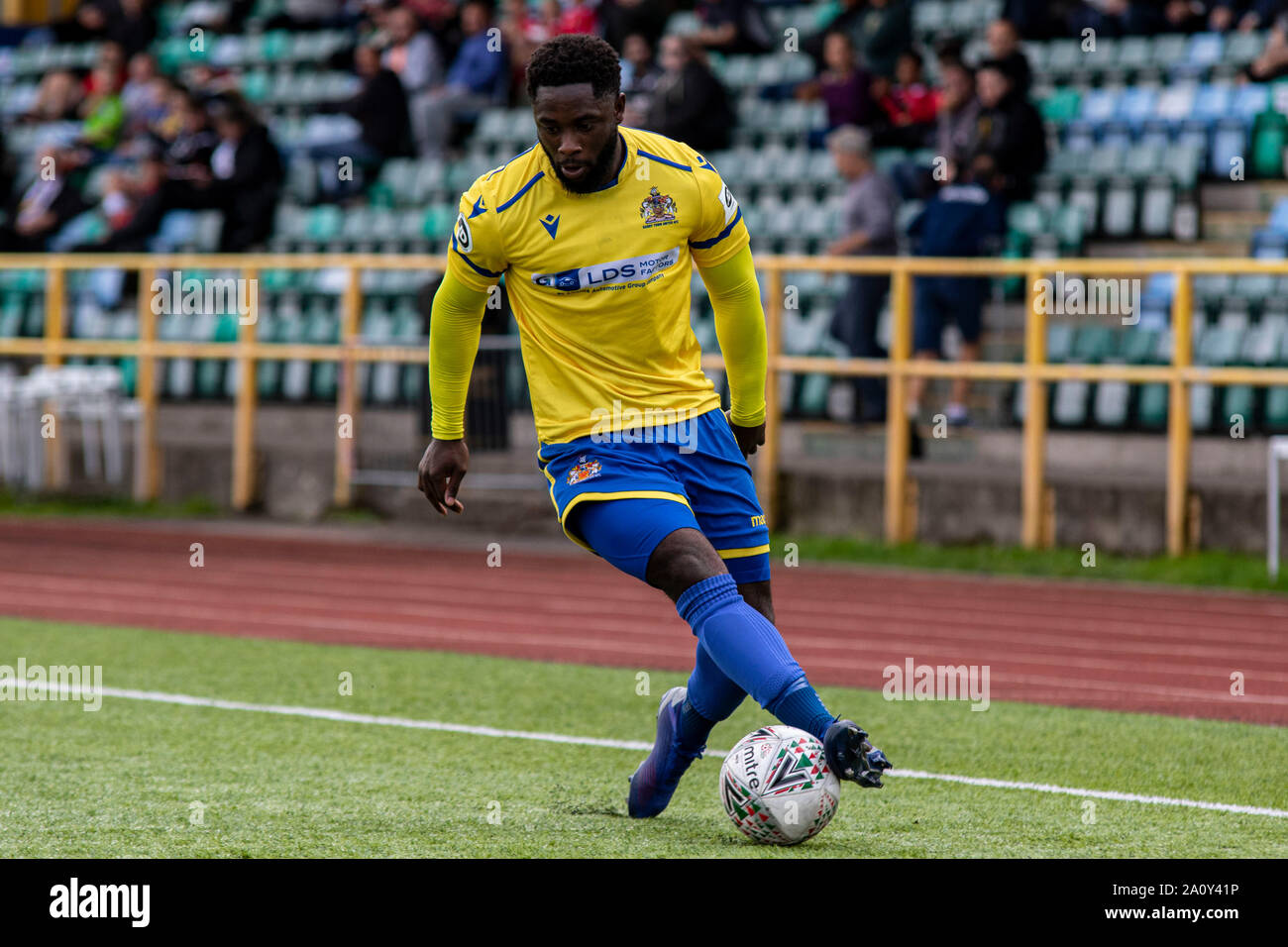 Kayne McLaggon of Barry Town. Barry Town United v Cefn Druids JD Cymru