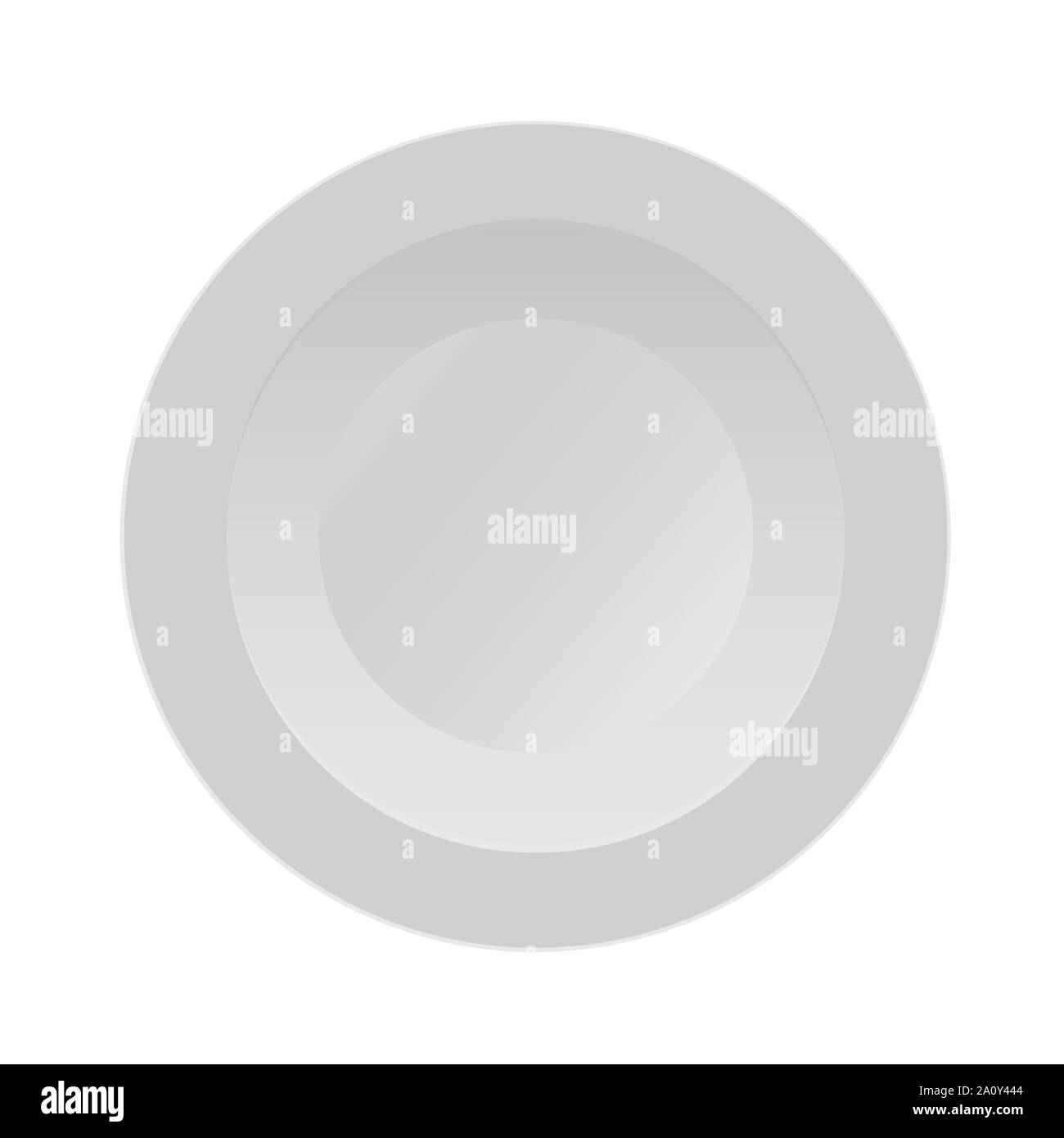 Round dinner plate template. Vector illustration on a white background