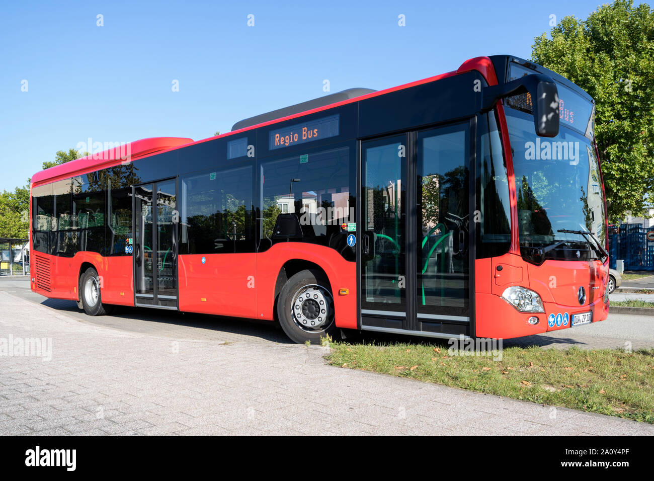 DB Regio Mercedes-Benz Citaro bus. DB Regio Bus is a subsidiary of Deutsche Bahn and one of the largest providers of German bus transport. Stock Photo