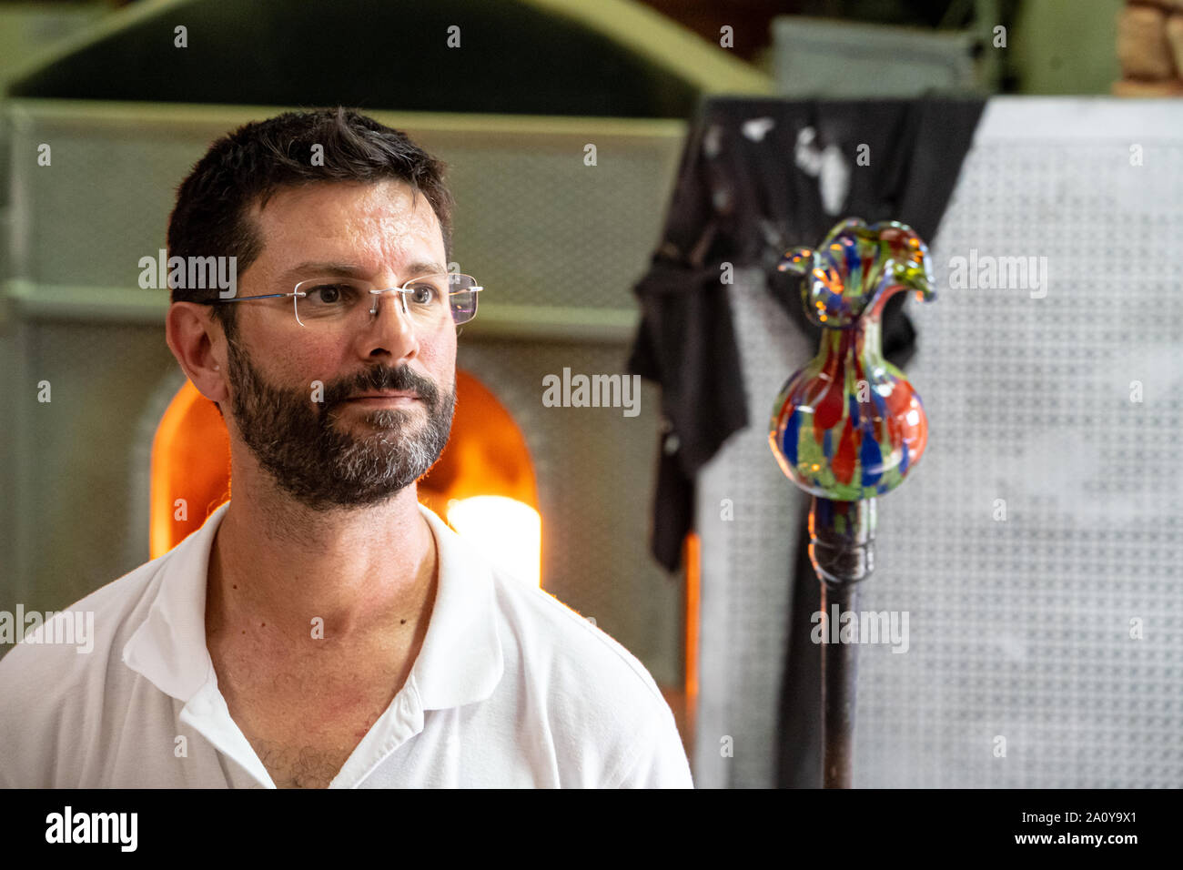 Traditional glass making by hand at Vetri Artistici, Murano, Italy