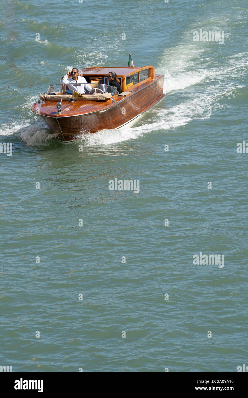 A water taxi, Venice, Italy Stock Photo