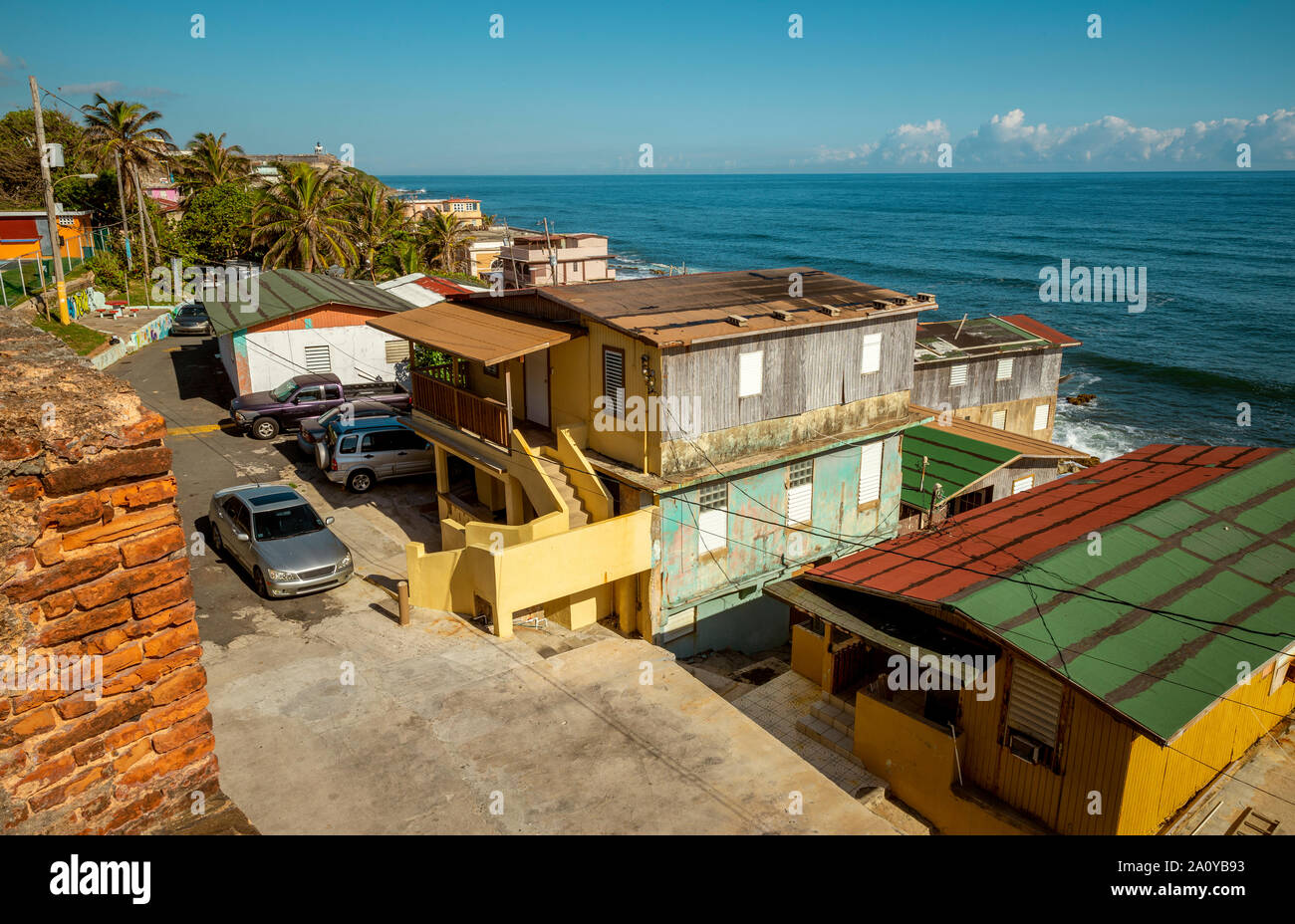 La Perla slum in old San Juan, Puerto Rico Stock Photo