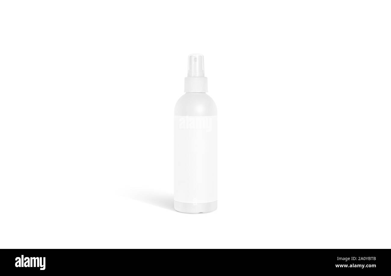 Blank white deodorant bottle mockup stand isolated Stock Photo