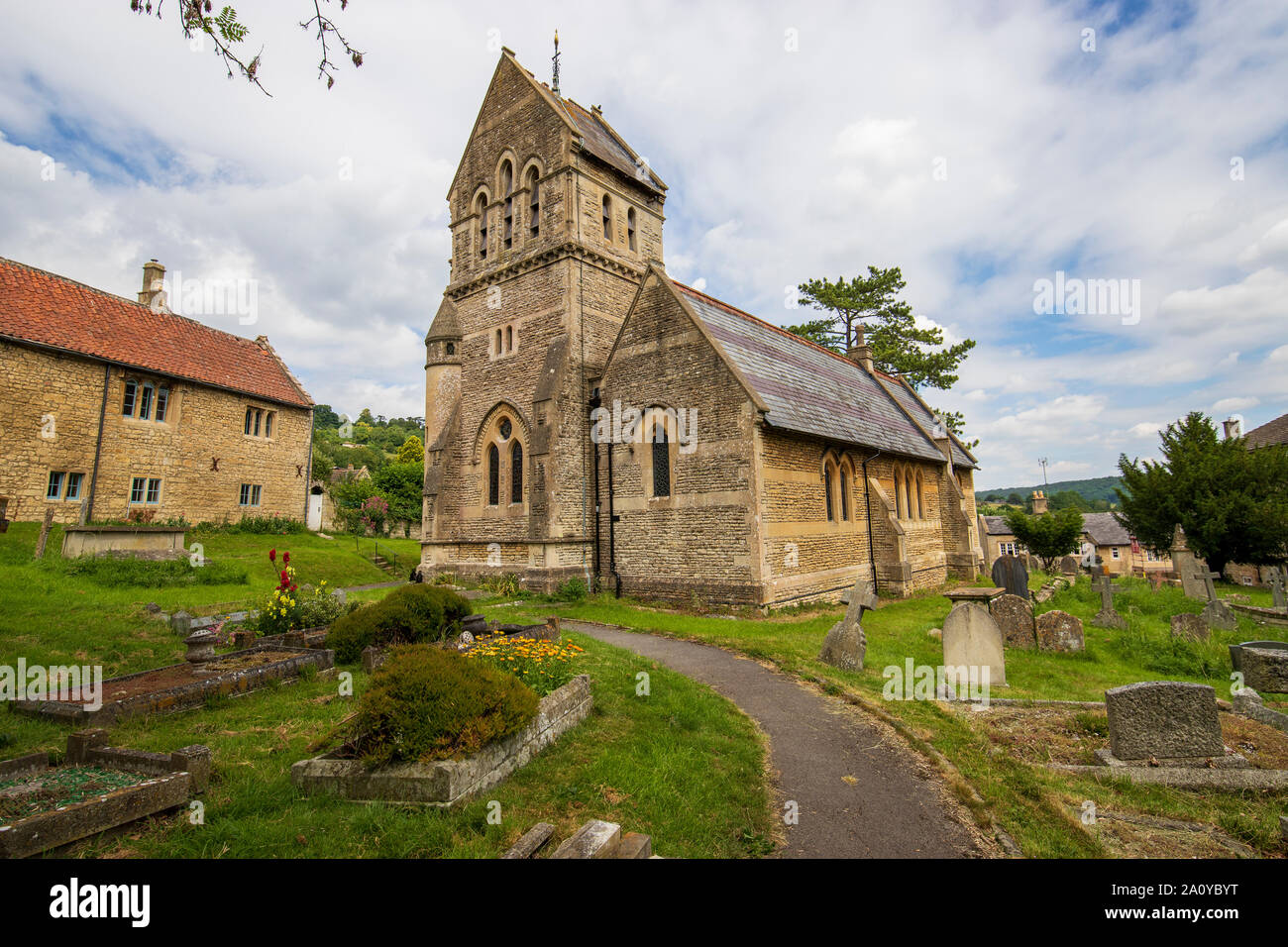 St Michael's Church, Monkton Combe, Bath Stock Photo Alamy