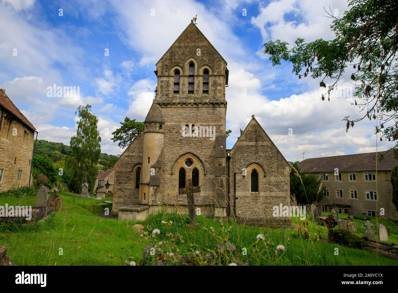 St Michael's Church, Monkton Combe, Bath Stock Photo Alamy