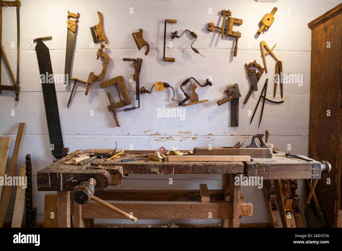 Handmade wooden products for sale in open air museum in Sanok, Poland Stock Photo Alamy