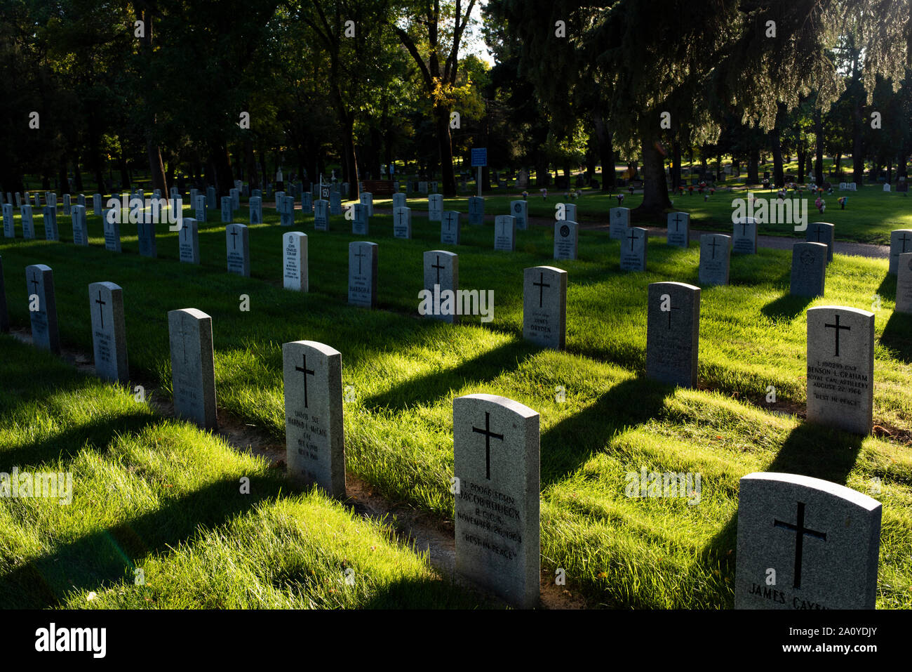shots of a graveyard in fall Stock Photo