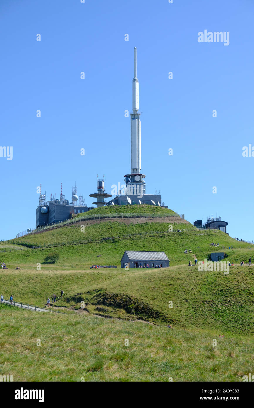 Radio and television transmitter at summit of Puy de Dome near Clermont- Ferrand, France Stock Photo - Alamy