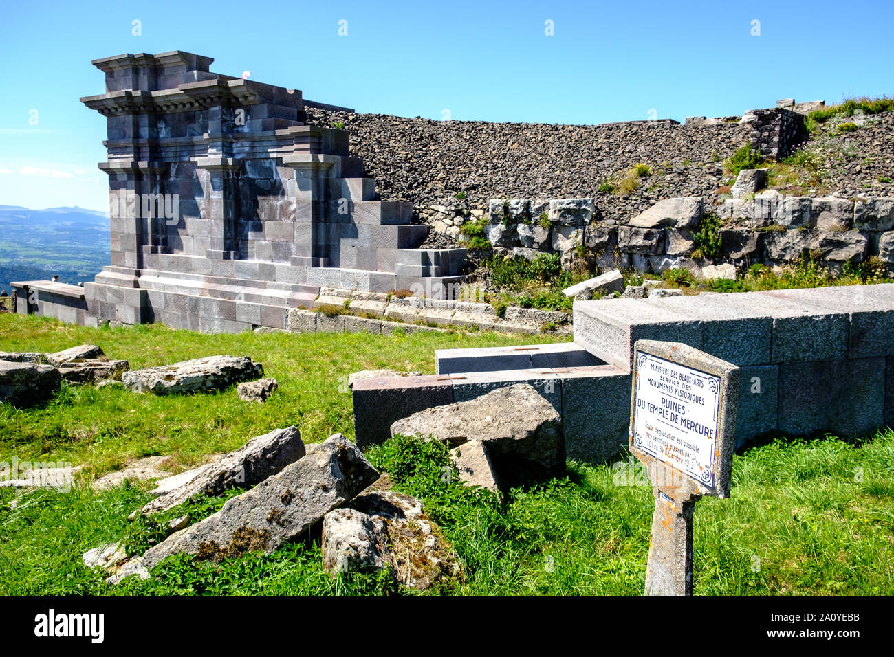 Ruins Of Temple Of Mercury At Summit Of Puy De Dome Near Clermont Ferrand France Stock Photo Alamy